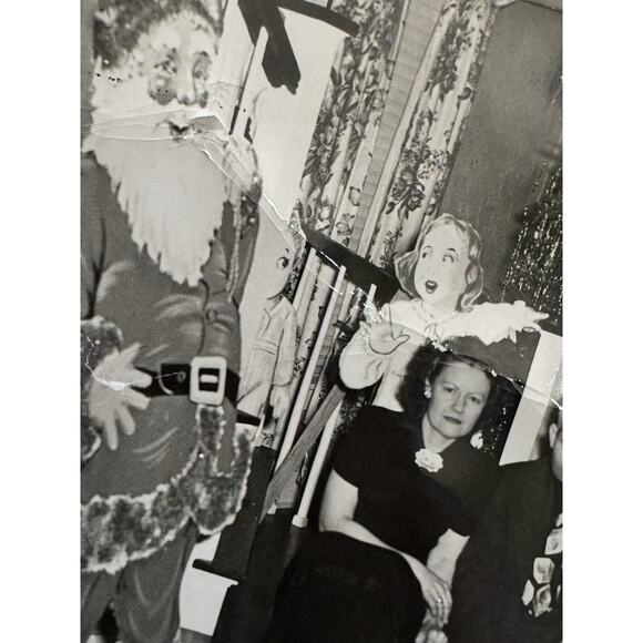 VTG Holiday Christmas Original Photo Tree Tinsel Santa Dolls Du Quoin Illinois - Picture 12 of 12